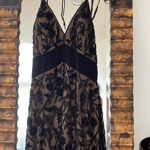 Evening Women Wedding Guest gown Dress Maxi Sequence Black Size Small